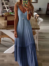 Vestido camisola degradado con cuello en V